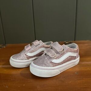 Vans Kids Glitter Pink Sneakers Size 6